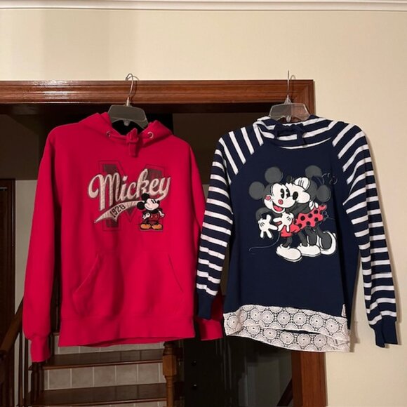 Disney Tops - 2 Disney Mickey Mouse Hoodies Size M